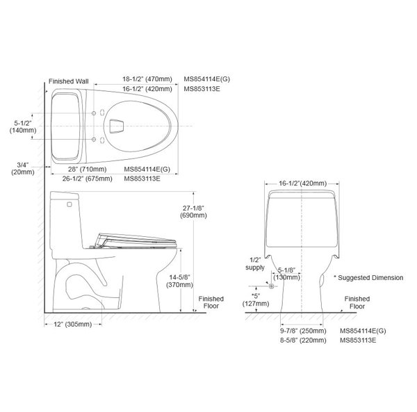 TOTO UltraMax® Eco 1.28 GPF (Water Efficient) Elongated OnePiece